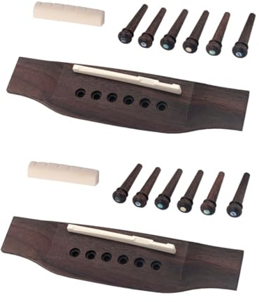 BESTonZON 2sätze Akustikgitarre Brücke Mit Knochen Sattel Und Hochwertige Ersatzteile Für Gitarren Für Musiker Und Bastler
