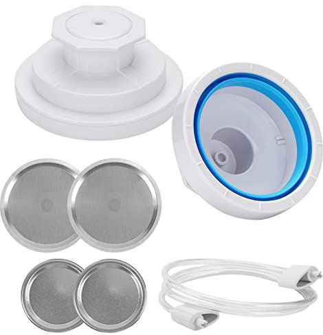 Mason Jar - Kit de sellador al vacío para FoodSaver, accesorio sellador de tarros de ahorro de alimentos, almacenamiento de alimentos con manguera de accesorios para tarros Mason de boca regular y
