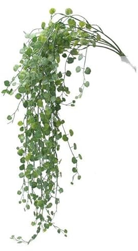Realistic Artificial String of Hearts Plant, Green Faux Succulent Plant, Artificial Trailing Plant, Stem Pick Realistic Green Trailing Stem 80cm, Faux Trailing Houseplant, Faux Greenary Decoration