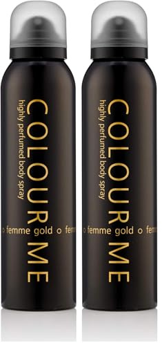 COLOUR ME Gold Femme Parfum - Spray Corporel de Luxe 150 ml Longue Durée par Milton-Lloyd (Lot de 2)