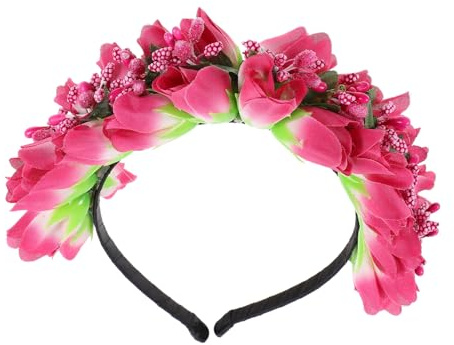 Tulpenblüten Haarreif aus Stoff für Braut und Brautjungfern | Realistische, Schöne Optik, Angenehmes Tragegefühl, Geeignet für Hochzeit und Party, Zieht nicht Leicht an Haaren