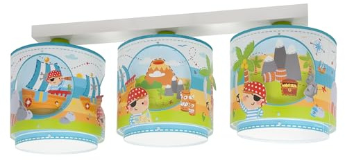 Dalber Deckenleuchte für Kinder 3 Lichter Pirat Insel