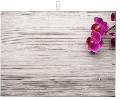 VEYACGOS Flower Wooden Extra Large Kitchen Drying Mat 18x24 Inches - Dish Drainer Mat For Dishware And Small Appliances