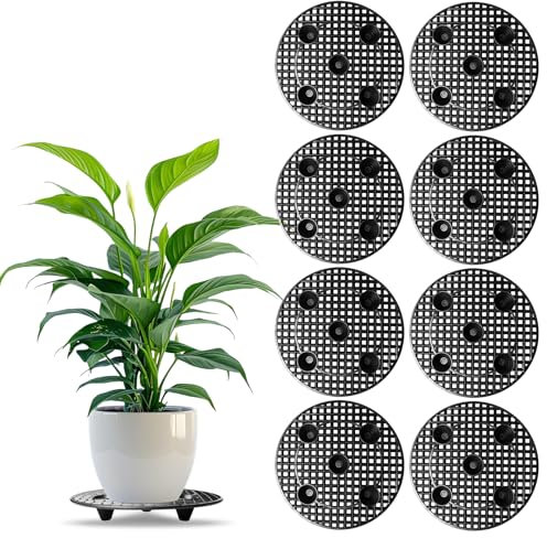 8 Stück Topfuntersetzer Pflanzen, Blumentopfe Mesh Pads, Topfpflanzenständer Blumentopf Ständer Pflanzenständer, Blumentopfgitter Matten, Rund Blumentopfgitter Pad für Deck oder Terrasse (30cm)