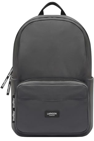 LARKSON Schulrucksack Mädchen & Jungen Teenager Grau - No 3 - Rucksack Damen & Herren für Schule - 16 Laptopfach - Aus Recyceltem PET - Wasserabweisend