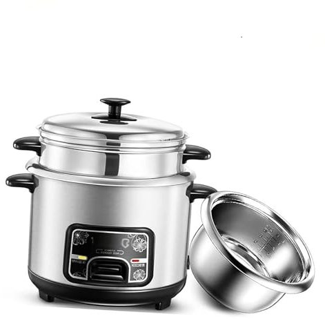 Olla Arrocera Con Cesta Vaporera, Olla Arrocera Inteligente Con Aislamiento El Hogar, Olla Arrocera Multifunción Con Olla Interior De Acero Inoxidable, Con Cuchara Vaporera Y Taza Medidora ,2L