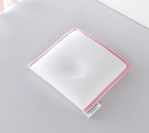 Theraline Babykudde mot platthuvud, babykudde, plagiocefali, säker 3D avståndsväv mot huvuddeformation, storlek 1 (upp till ca 7 kg), rosa Biese