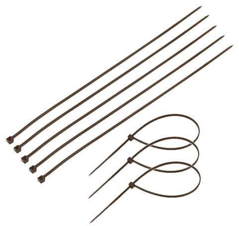 TERF® 10 Pcs Brown Cable Ties 430mm (16.92'') X 9.0mm Premium Nylon Zip Ties Wraps Secure Self Locking Mechanism Plastic Tie for Home Office Garden Garage Workshop DIY Use
