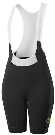 INBIKE Bib Hose Fahrrad Damen Fahrradhose mit Träger, 3D Sitzpolsterung Trägerhose Radsport Radunterhose Rennradhose Radlerhose Sommer Kurz Gepolstert Atmungsaktiv Hochelastisch, Schwarz S