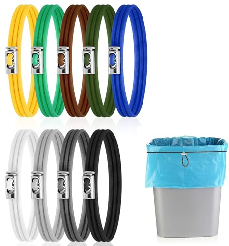 9Pcs Large Elastic Bands, Anti Slip Trash Can Rubber Bands for 13 To 30 Gallon Garbage Cans, Reusable Elastic Strap for Trash Cans, Garbage Bag Fixing Band Trash Bag Securing Band for Home Use