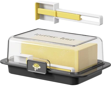 Airtight Butter Dish - Multifunctional Butter Holder, Spoon Holder | Compact Food Container Makes Cutting and Spreading Easy for Everyday Meals, East Coast Butter Tray.