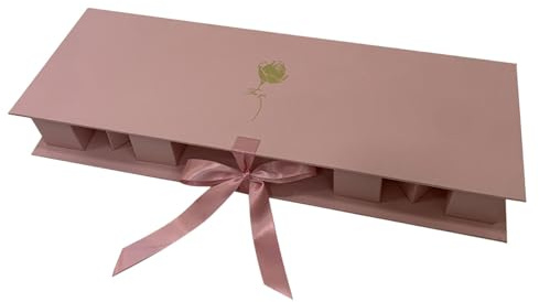 Jugutyeg Mom Caja Floral Letra Cartón Rellenable Decorativa para Flores Mom Papel para Chocolates Diseño Creativo Material Cartón Adecuada para Fie, Rosa, Individual