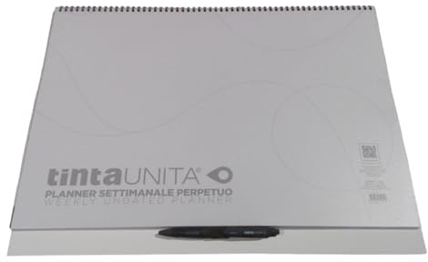 Scadenziario Desk planner spiralato Pool Over Tinta Unita - Formato Grande - calendario ufficio da tavolo copertina in PPL trasperente per appuntamenti 2026 settimanale F.to 50 x 35 cm con penna