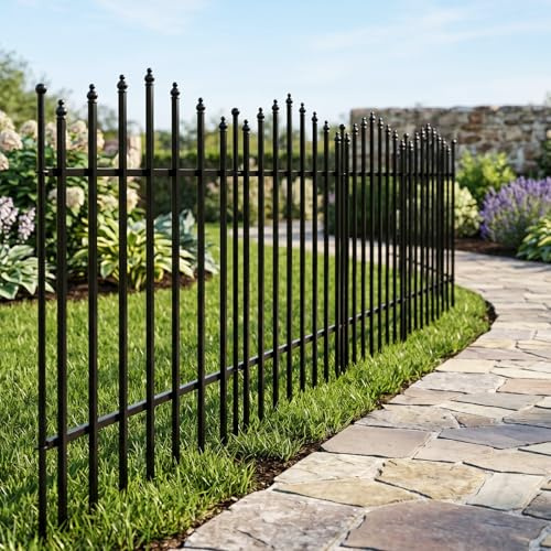 The Fellie Metal Decorative Garden Fences 66cm H - 5 Pack, Total Length 3M
