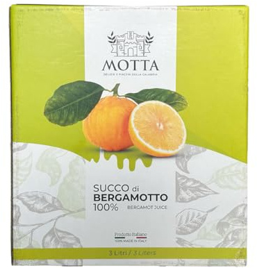 Consorzio Motta - Succo di Bergamotto Italiano 100% Naturale Senza Conservanti, Ricco di Vitamina C, Bag in Box da 3 Lt, Origine Reggio Calabria