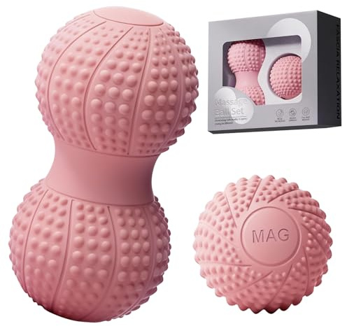 2 Stück Faszienball Set, Massagebälle Selbstmassage-Ball für Faszientraining Duoball Massageball Fazienrolle Doppel-Massageball effektiv zur Lockerung verspannter Muskeln für Beine Füße Hände (B)