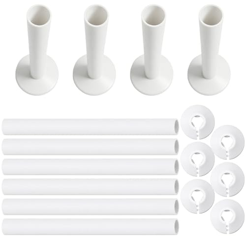 10-Piece Radiator Pipe Covers White – Snap-On Pipe Covers for 15mm Pipes, Easy to Cut and Install