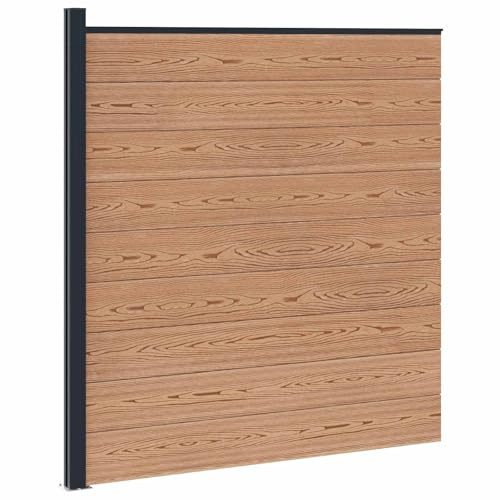 Ordellia Clôture WPC et aluminium marron - 175 x 186 cm - Clôture de jardin - Brise-vue - Construction stable - Résistant aux intempéries - Montage facile pour terrasse, balcon et extérieur