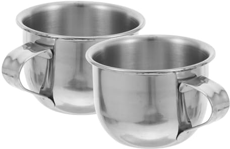 CORHAD Tazze Piccole in Acciaio Inox 2 Pezzi da 70ml con Manici Ergonomici per Servizio a Casa e Ristorante