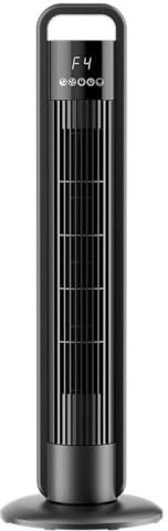 Ventilatore a Torre Silenzioso – Senza Pale, da Pavimento, con Telecomando, Adatto per Casa e Ufficio,Nero
