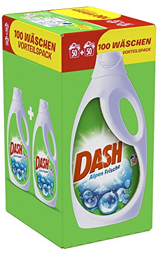 Dash Vollwaschmittel Flüssig Alpen Frische, 6,5 l - 100 Waschladungen, 1er Pack (1 x 6,5 L)