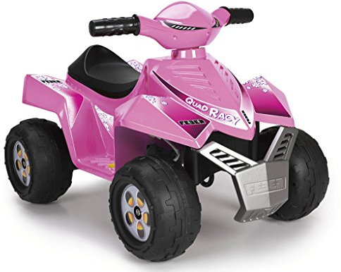 FEBER - Quad Racy Pink 6V, Voiture Électrique pour Enfants de 18 Mois à 3 Ans, Accélérateur, Roues Robustes pour la Stabilité, 40 Min d'Autonomie de Batterie, Chargeur Inclus, Famosa (800011422)
