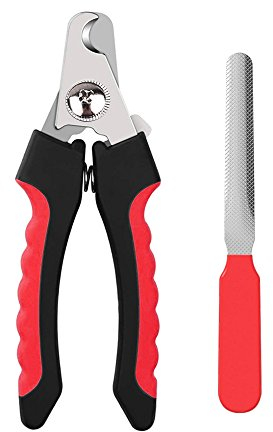 QitinDasen Professionelle Haustier Nagelknipser, Krallenzange, Krallenschere, Edelstahl Krallenschneider, mit Sicherheitsschloss und Nagelfeile (Größe L)