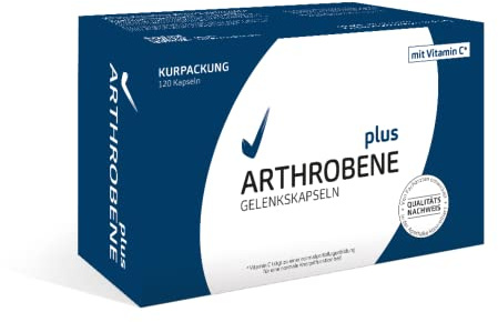Arthrobene® Plus – 9 in 1 Formel - unterstützt Gelenke mit Vitamin C, Glucosamin, Chondroitin, Hagebuttenpulver, Korallenkalk, Mangan, Vitamin D, L-Cystein u. MSM - hygienisch im Blister (120Kapseln)