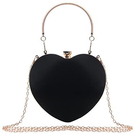 LHHMZ Women's Wedding Clutch Evening Bag - Heart-Shaped Purse, Stylish Mini Cocktail Prom Tote, Crossbody Handbag