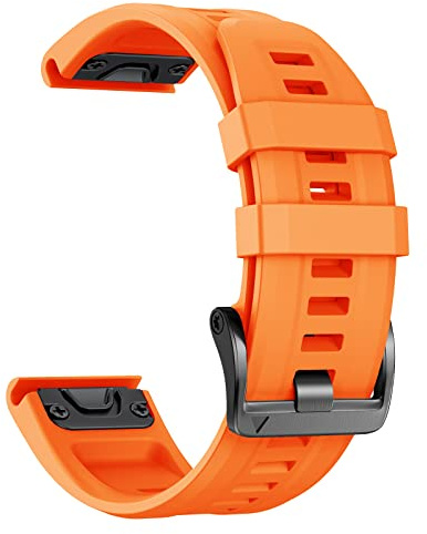 NotoCity 22 mm Quick Fit armband kompatibelt med Garmin Fenix 7, för Garmin Fenix 5/6, Garmin Fenix 5 Plus/6 Pro ersättningsarmband i silikon, apelsin, Klassisk