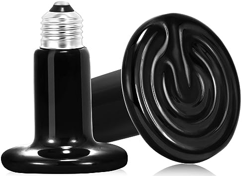 NEPTONION 2er-Pack Keramik-Wärmestrahler – 100 W Reptilien-Wärmelampe, keine Glühlampe, zuverlässige und sichere Wärmelampe für Reptilien und Amphibien