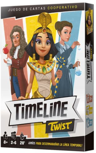 Asmodee Timeline Twist, Juego de Cartas Educativo, Juego Cooperativo