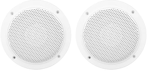 Garsent 4 Zoll wasserdichte Marine-Deckenlautsprecher mit 120 Watt Leistung, Handhabung für Küche, Badezimmer, Boot, Auto, Wohnmobil, Wohnmobil, Motorrad, Stoffumrandung und Flaches Design