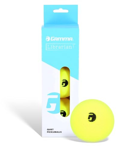 Gamma Librarian Pelotas de Espuma para Pickleball para práctica de Pickleball con Verdadero Rebote en Todas Las Superficies, Caja de 3