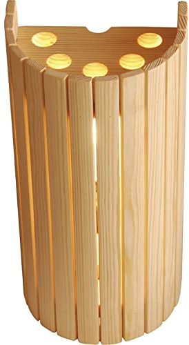 Sentiotec bastulampa, skydd, 150 x 305 x 10 mm, träskärm, lämplig för bastulampa, massiv furu
