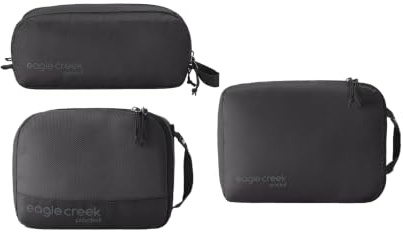 Eagle Creek Pack-It Overnight Set I 3-teilig für Kurzreisen I Packwürfel, Clean/Dirty Packwürfel & Quick Trip I 100% Recycelt I Schwarz