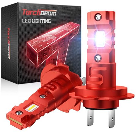 Torchbeam Lampadina H7 LED, Chip di Aggiornamento 6500K 300%,12V Lampadina Automotive LED H7 Abbagliante e Anabbagliante, Lampadina per Esterni, 1:1 Mini Sostituzione per Alogeni e Xeno (2 lampade)