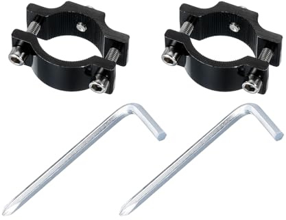 QUARKZMAN 2Stk Motorrad Rohrschelle Passform 0.7 bis AD Schwarz (18-35mm) | 1.4 Motorrad Fahrrad Licht Montage Halterung Lichtleiste Halter Klemme