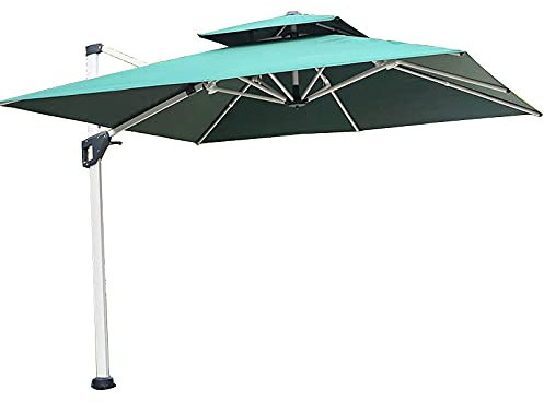 Ampelschirm für den Außenbereich, Terrassenschirm, Tischschirm für den Außenbereich mit 8 stabilen Streben, Marktschirme für Garten, Terrasse, Hinterhof und Pool, Grün, 2,5 x 2,5 m