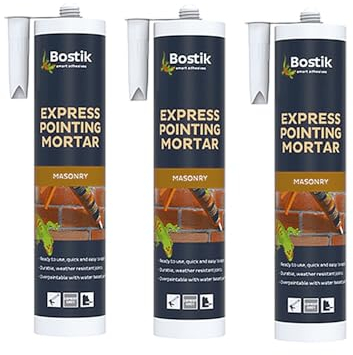 Pack of 3 BOSTIK 310ml Express Cement Pointing Mortar Buff Durable Masonry Repair