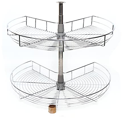 MINRS Eckablage Küche, drehboden eckschrank küche bis 8 Kg pro Boden 270° Drehboden Eckschrank küche Höhenverstellbares Karussell-Schränke Küchen-Drehböden 2 Etagen