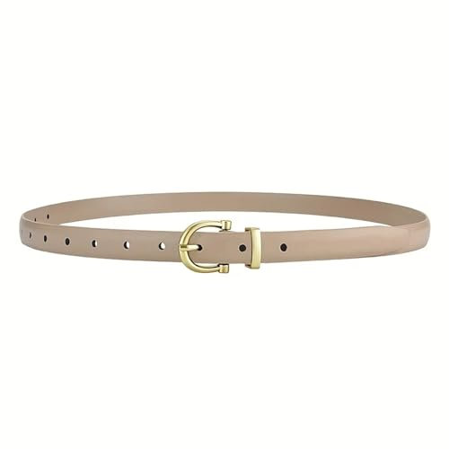 YGLEEULI Gürtel Damen Gürtel Dünner Schnallengürtel Abnehmbarer Doppelseitengürtel Damen(Beige)