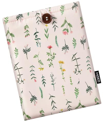 MoKo 6-7 Zoll Daisy Padded Sleeve Pouch für Kindle Colorsoft, Kindle Paperwhite 12th Gen 2024, Kindle 2022-2016, Kindle Pouch für Oasis/Voyage/Kobo eReader, Rosa Blumen
