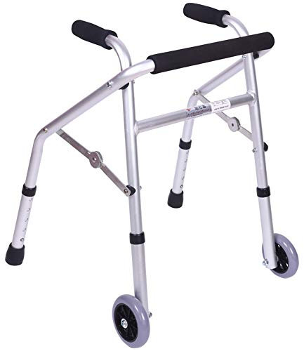 sjdoPulse Gehgestell Mit Rädern, Allzweck-Rollator Aus Aluminiumlegierung, Leichter, Faltbarer Rollator Mit 2 Rädern, Gehhilfe Für Kinder Mit Behinderung, Handläufe, Krücken