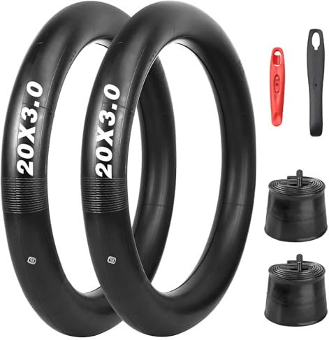GRELiving 2 stycken 20 x 3,0 tums cykelslang AV35 mm Schrader ventil Fat Bike Tires/Snow Bikes Tires/E-Bike Tires