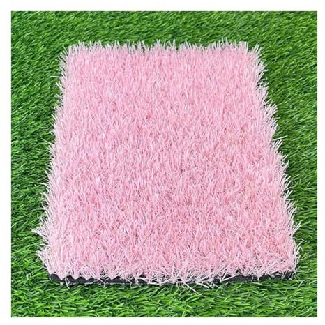 Kunstrasenmatte, 2,5 cm Florhöhe mit Drainagelöchern, realistischer Rasenteppich für drinnen und draußen, Rasenteppich für Haustier, Hund, Garten, Hinterhof, Balkon, Rosa, 398,8 cm, Premium-Qualität