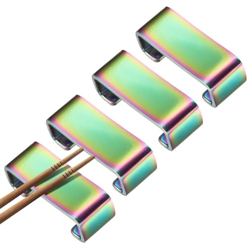 sourcing map Lot de 4 repose-baguettes plats en acier inoxydable 304 pour comptoir, cuillère, fourchette, couteau, décoration de table, coloré