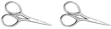 Juego de 2 tijeras cortadoras de acero inoxidable para barba, bigote, cejas, nariz