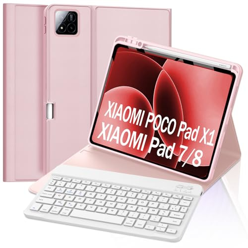 FOGARI Coque Clavier pour Xiaomi Pad 8/7/Xiaomi Poco Pad X1 11.2 inch