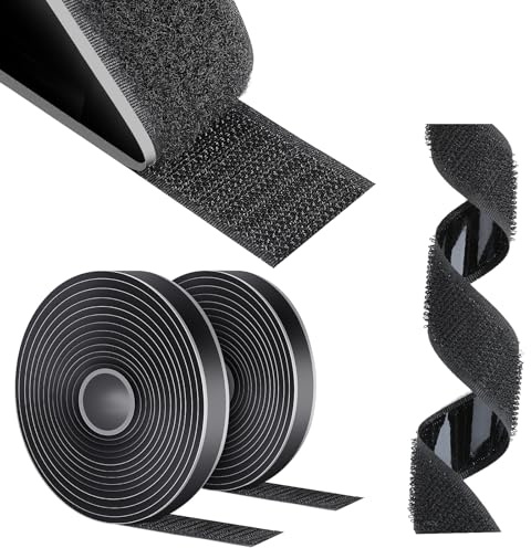 AiQInu Klettband Selbstklebend Extra Stark, 10M x 16mm Klettverschluss Selbstklebend, Flauschband Und Hakenband, Doppelseitiges Klettband Für Fliegengitter, Handarbei